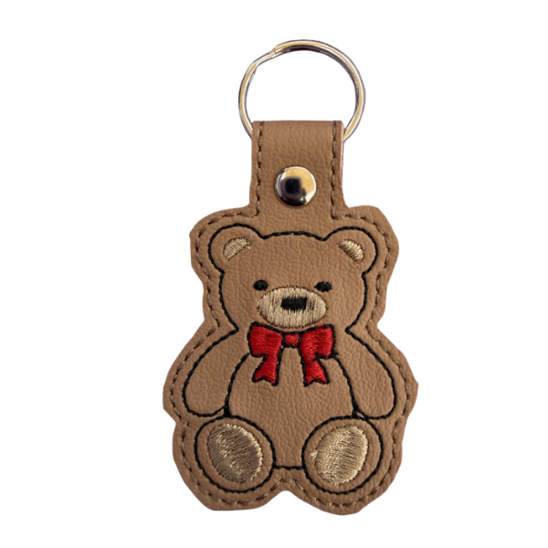 Teddy Bear Keychain, Cute Bear Keychain, Kawaii Keychain, Embroidered Keychain, Cute Gift for Her, Aesthetic Keychain, Backpack Charm, Bag Charm