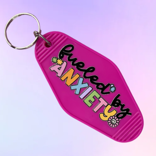 Fueled by Anxiety Rose Motel Keychain