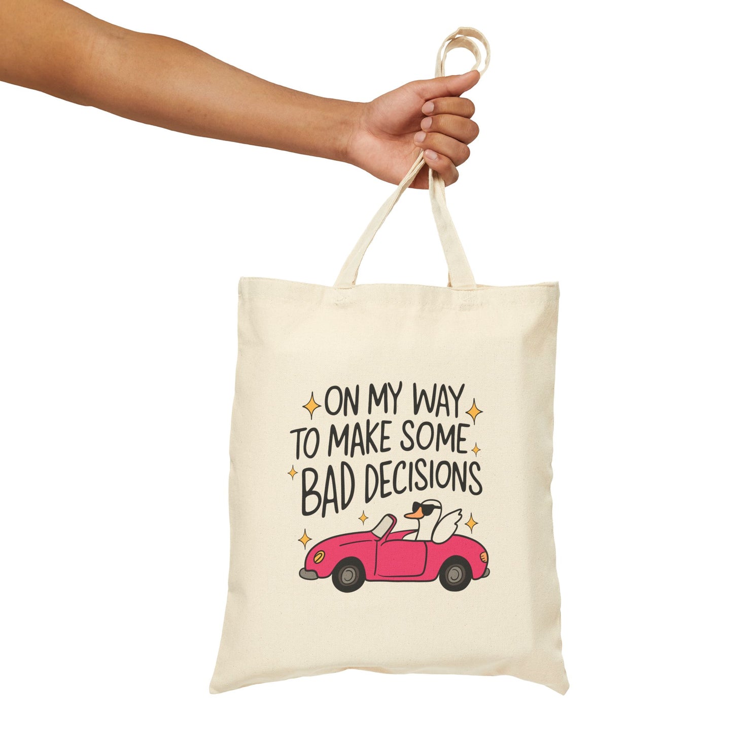 Cotton Canvas Tote Bag - Bad Decisions