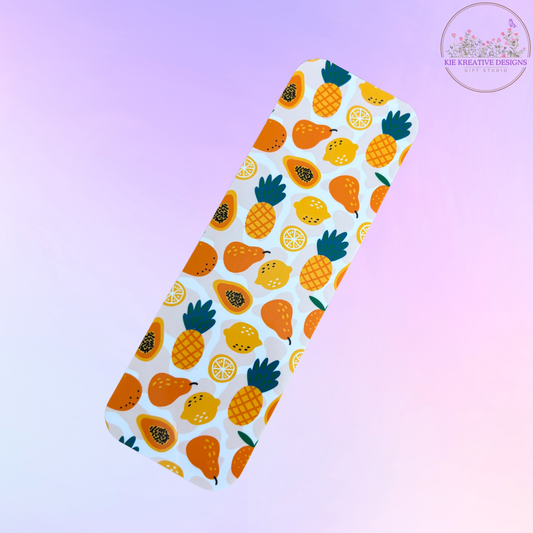 🍊 Tropical Fruit Bookmark – Bright Summer Reading Accessory, Cute Gift for Book Lovers, Pineapple, Papaya & Lemon Design