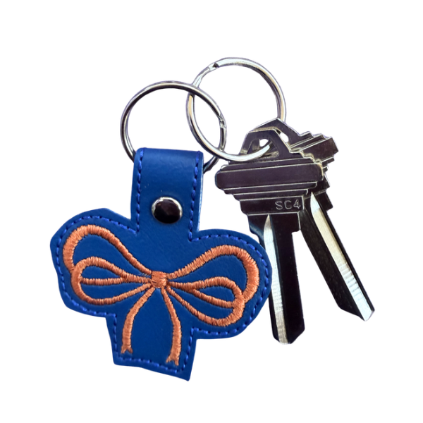 Blue Bow Keychain, Orange Bow Keychain, Embroidered Bow Keychain, Coquette Accessory, Cute Bag Charm, Trendy Keychain, Aesthetic Gift for Her