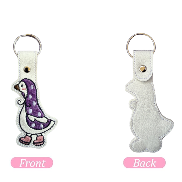 Duck Keychain, Cute Duck Keychain, Storybook Animal Keychain, Embroidered Keychain, Cottagecore Gift, Animal Lover Gift, Backpack Charm