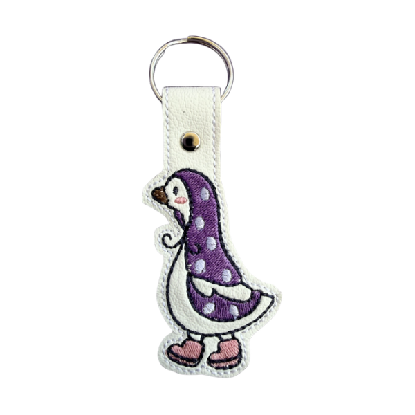 Duck Keychain, Cute Duck Keychain, Storybook Animal Keychain, Embroidered Keychain, Cottagecore Gift, Animal Lover Gift, Backpack Charm