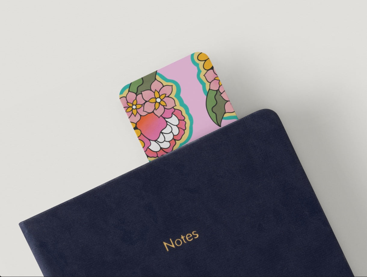 Floral Bookmark, Boho Bookmark, Colorful Floral Bookmark, Aesthetic Bookmark, Book Lover Gift, Cute Reading Accessory