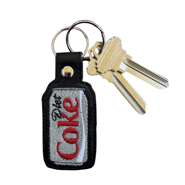 Diet Cola Inspired Keychain, Retro Drink Keychain, Embroidered Keychain, Soda Lover Gift, Minimal Keychain, Cute Bag Charm, Nostalgic Gift