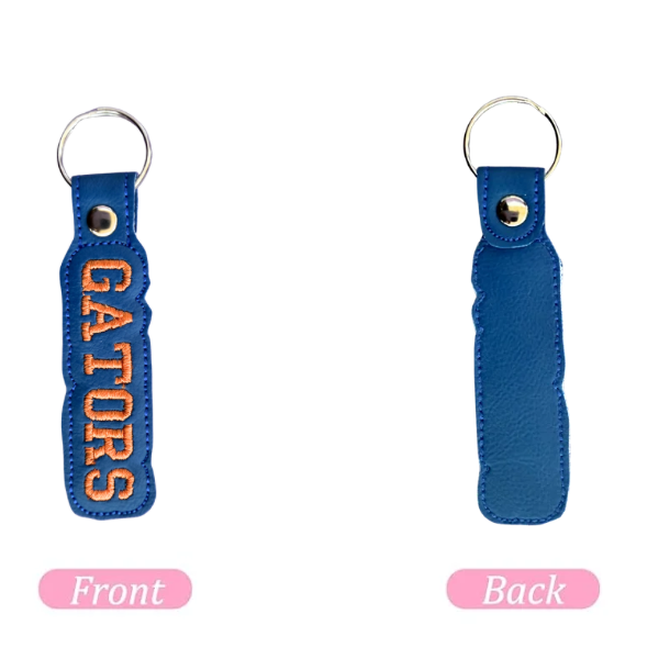 Florida Gators Keychain, Gators Embroidered Keychain, Blue Orange Keychain, College Spirit Keychain, Football Fan Gift, Cute Bag Charm, Game Day Accessory