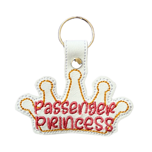Passenger Princess Keychain, Funny Car Keychain, Cute Girly Keychain, Embroidered Keychain, Best Friend Gift, Coquette Accessory, Bag Charm