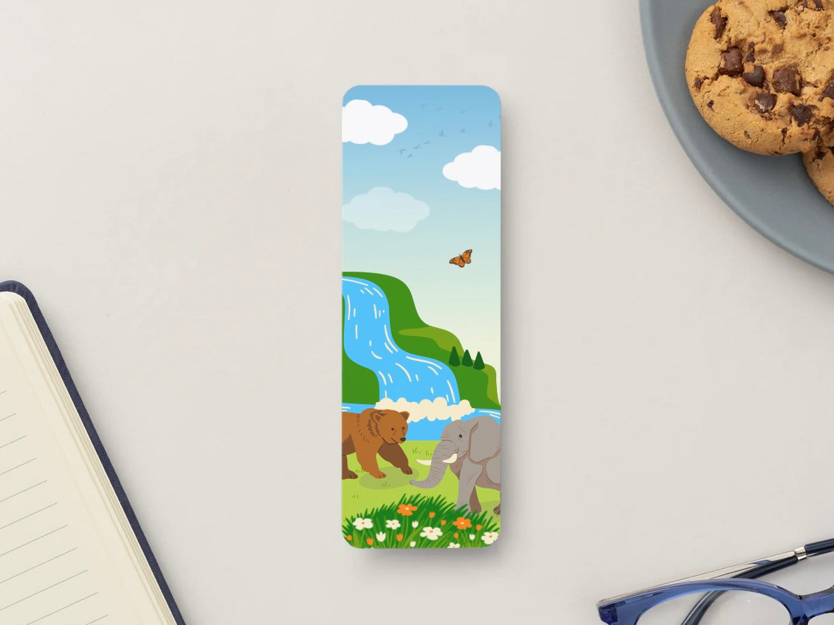 Animal Bookmark, Nature Bookmark, Bear Elephant Bookmark, Cute Wildlife Bookmark, Kids Bookmark, Storybook Bookmark, Book Lover Gift, Cute Reading Accessory