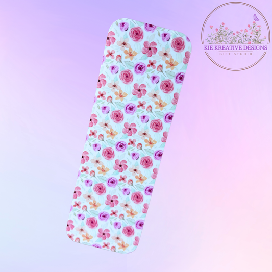 Floral Bookmark for Book Lovers | Pink Rose & Peach Flower Pattern | Cute Aesthetic Bookmark Gift | Reading Accessory for Women, Teens & Teachers