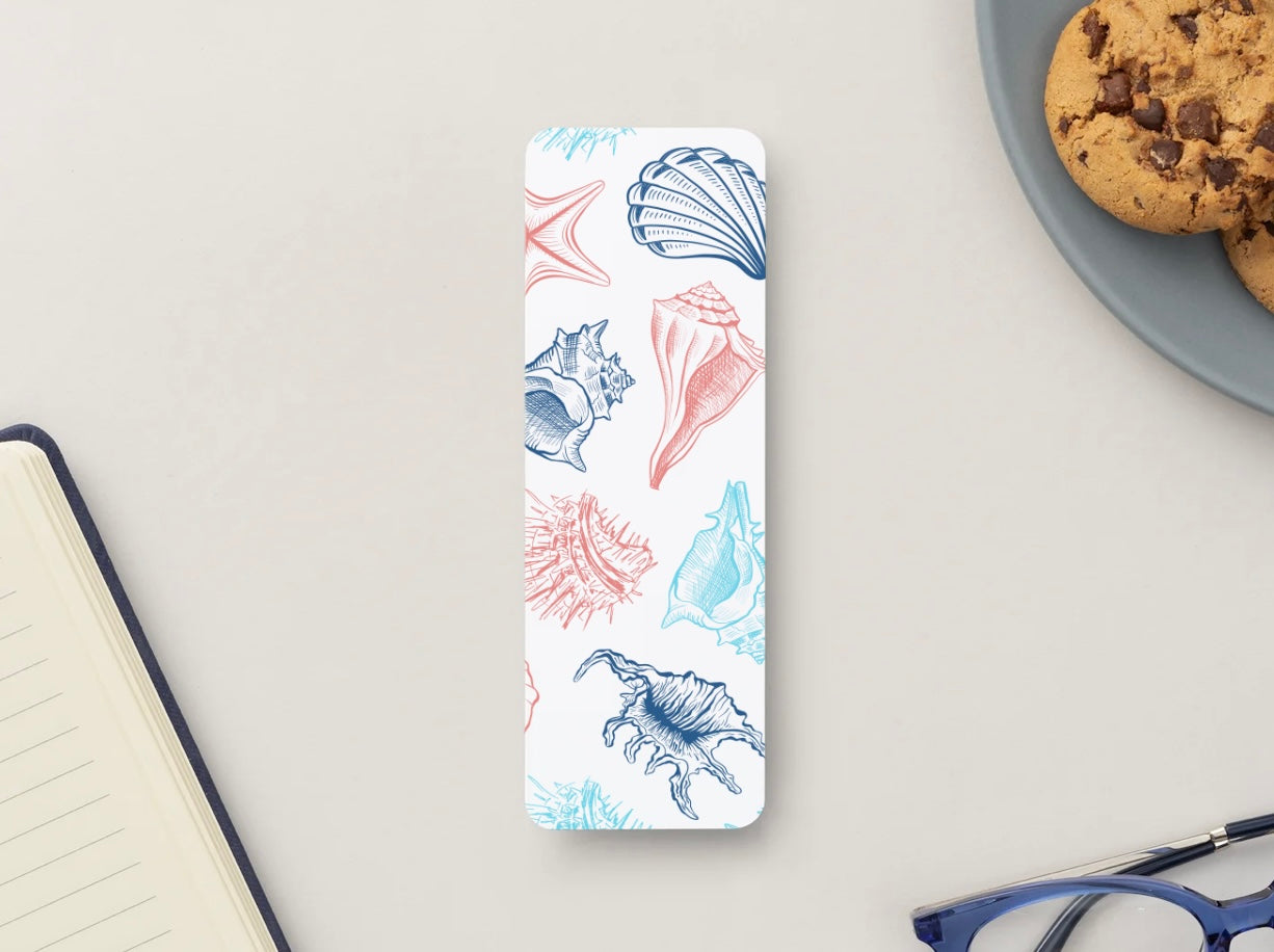 Seashell Bookmark, Coastal Bookmark, Ocean Lover Gift, Beach Bookmark, Vintage Shell Illustration Bookmark, Nautical Bookmark, Book Lover Gift, Summer Reading Accessory