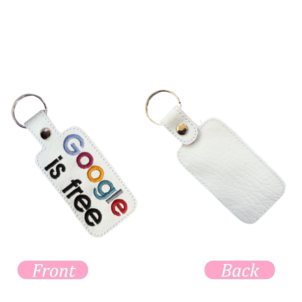 Searching Is Free Keychain, Funny Keychain, Gift, Embroidered Keychain, Work Humor Gift, Cute Bag Charm