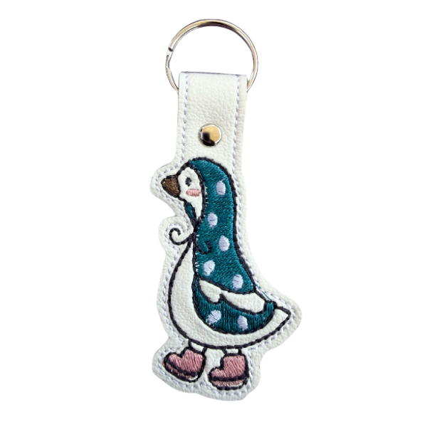 Duck Keychain, Cute Duck Keychain, Storybook Animal Keychain, Embroidered Keychain, Cottagecore Gift, Animal Lover Gift, Backpack Charm