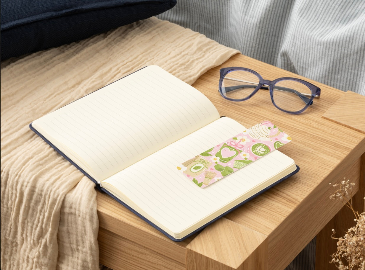 Matcha Bookmark, Cute Coffee Bookmark, Aesthetic Green Bookmark, Kawaii Bookmark, Tea Lover Gift, Coquette Bookmark, Book Lover Gift, Cute Reading Accessory
