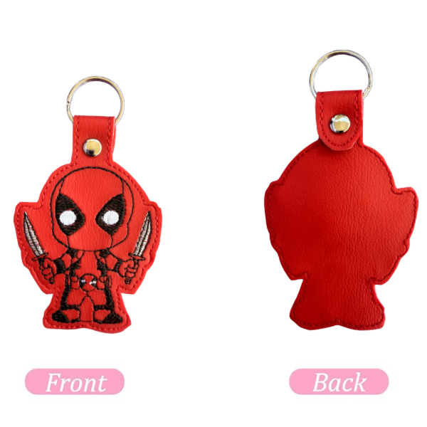 Comic Antihero Keychain, Mercenary Inspired Keychain, Funny Superhero Keychain, Embroidered Keychain, Nerd Gift, Comic Fan Gift, Cute Bag Charm