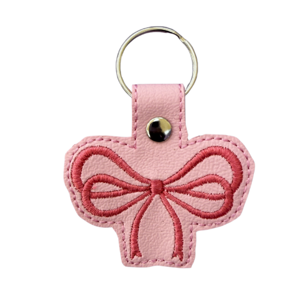 Bow Keychain, Coquette Bow Keychain, Cute Embroidered Keychain, Girly Bag Charm, Aesthetic Accessory, Minimal Bow Keychain, Cute Gift for Her