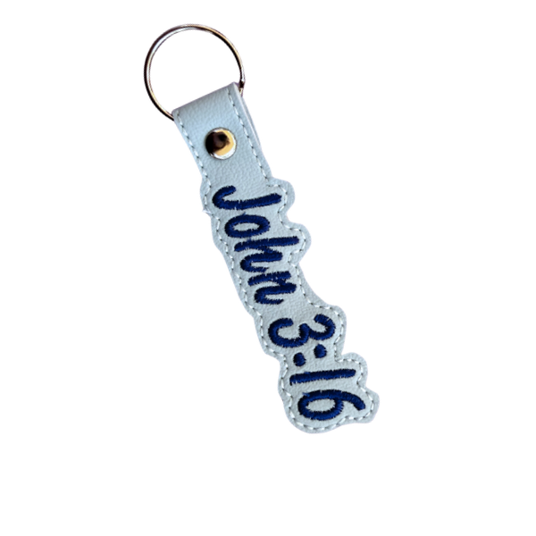 Jesus Loves You Keychain, Christian Keychain, Faith Keychain, Embroidered Religious Gift, Inspirational Keychain, Cute Pink Bag Charm, Spiritual Gift