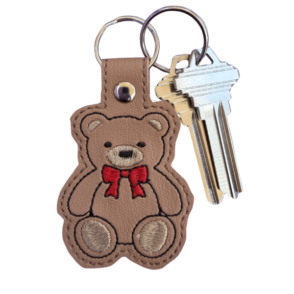 Teddy Bear Keychain, Cute Bear Keychain, Kawaii Keychain, Embroidered Keychain, Cute Gift for Her, Aesthetic Keychain, Backpack Charm, Bag Charm