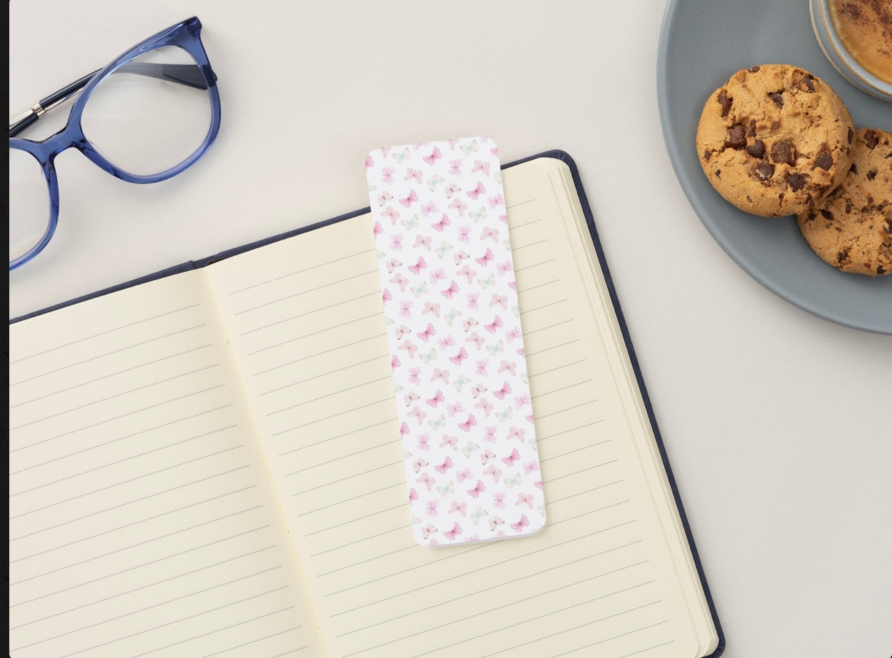 Butterfly Bookmark, Pink Butterfly Bookmark, Aesthetic Bookmark, Cute Bookmark, Coquette Bookmark, Floral Butterfly Bookmark, Book Lover Gift, Cute Reading Accessory