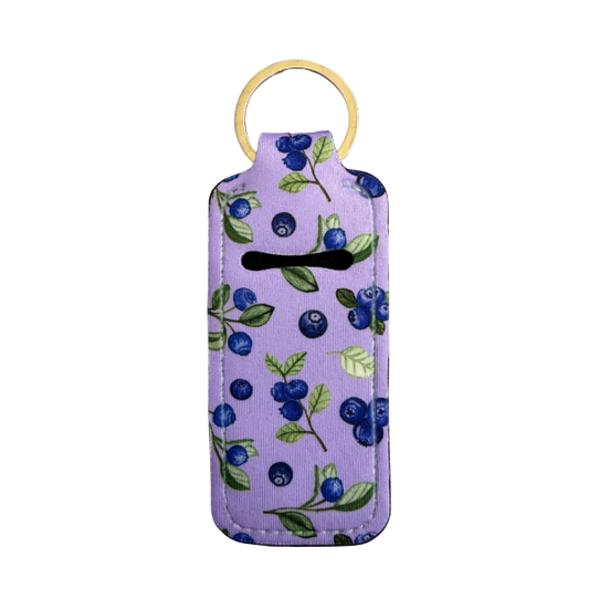 Blueberry Lip Balm Holder Keychain, Cute Chapstick Holder, Fruit Keychain, Kawaii Purse Accessory, Small Useful Gift for Her