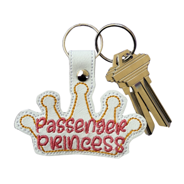 Passenger Princess Keychain, Funny Car Keychain, Cute Girly Keychain, Embroidered Keychain, Best Friend Gift, Coquette Accessory, Bag Charm