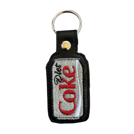Diet Cola Inspired Keychain, Retro Drink Keychain, Embroidered Keychain, Soda Lover Gift, Minimal Keychain, Cute Bag Charm, Nostalgic Gift