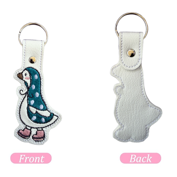 Duck Keychain, Cute Duck Keychain, Storybook Animal Keychain, Embroidered Keychain, Cottagecore Gift, Animal Lover Gift, Backpack Charm
