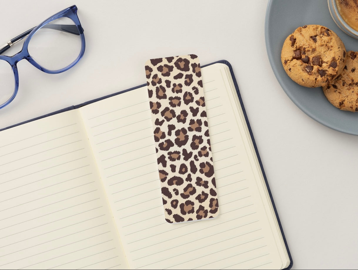 Leopard Print Bookmark, Cheetah Print Bookmark, Neutral Aesthetic Bookmark, Trendy Bookmark, Animal Print Bookmark, Book Lover Gift, Cute Reading Accessory