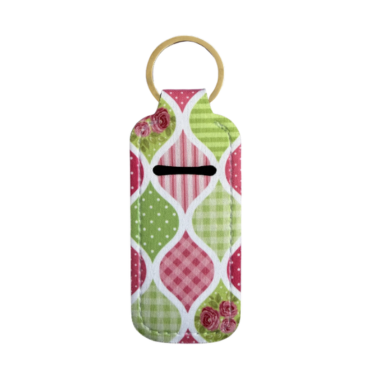 Floral Lip Balm Holder Keychain, Chapstick Holder, Cute Keychain Wallet Accessory, Fabric Lip Balm Sleeve, Gift for Her, Small Useful Gift