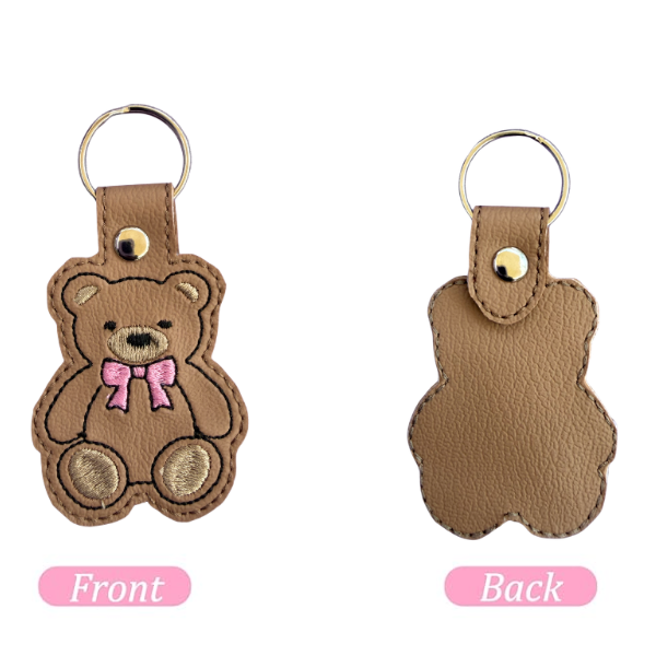 Teddy Bear Keychain, Cute Bear Keychain, Kawaii Keychain, Embroidered Keychain, Cute Gift for Her, Aesthetic Keychain, Backpack Charm, Bag Charm