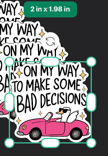 Funny Duck Sticker “On My Way to Make Some Bad Decisions” – Cute Car Sticker, Laptop Decal, Water Bottle Sticker, Funny Gift, Aesthetic Sticker