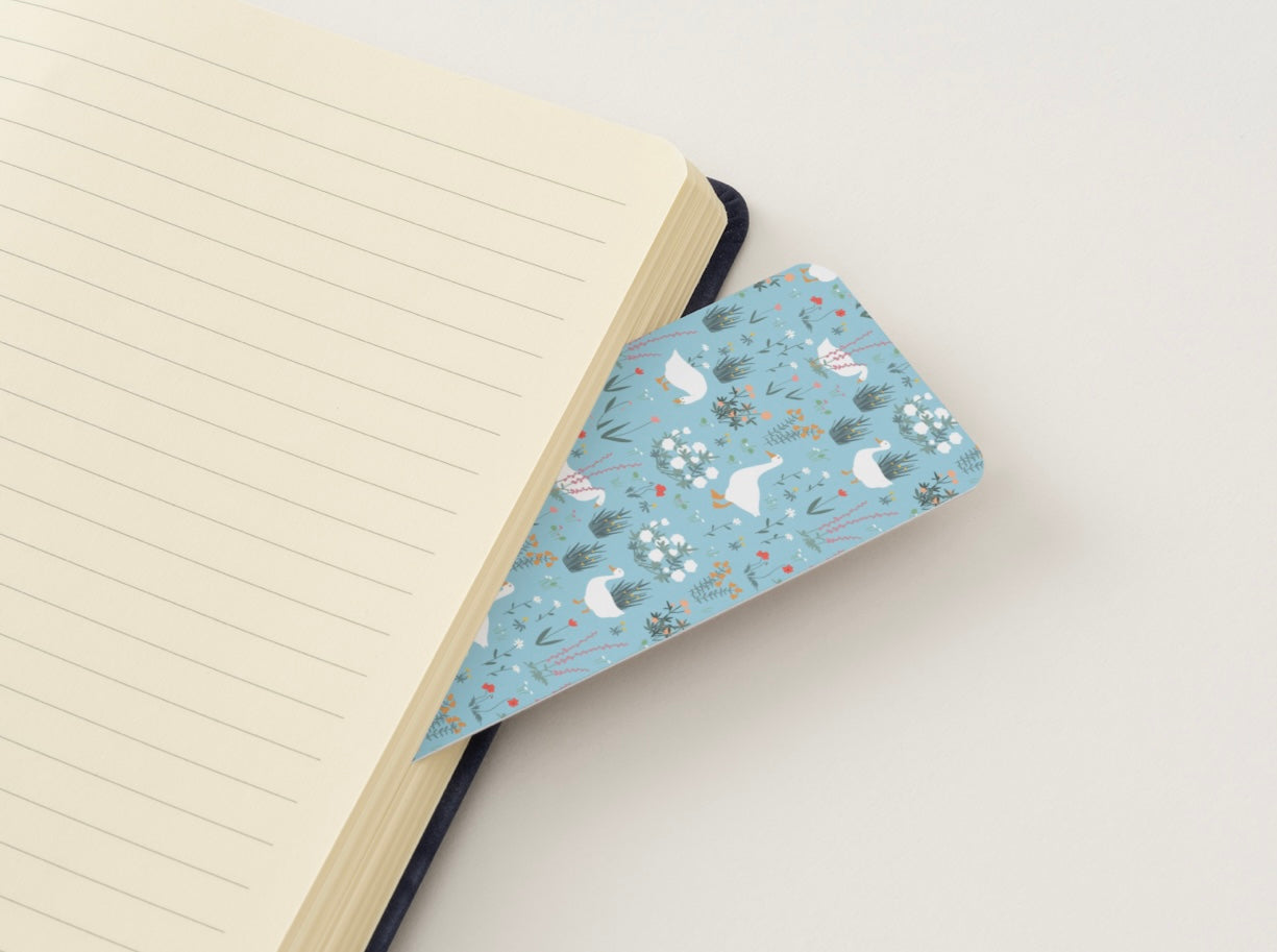 Cute Duck Bookmark, Floral Goose Bookmark, Cottagecore Bookmark, Nature Lover Gift, Book Lover Gift, Aesthetic Bookmark, Spring Reading Accessory