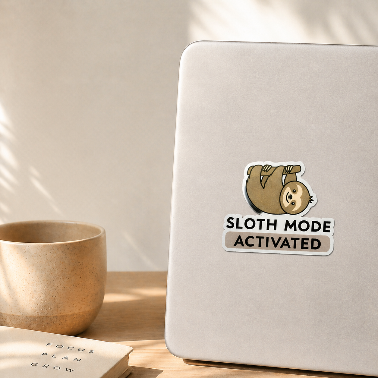 Sloth Mode Activated Sticker | Cute Sloth Laptop Sticker | Funny Lazy Mood Decal | Aesthetic Waterproof Vinyl Sticker | Gift for Coworker Student