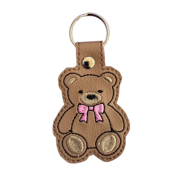 Teddy Bear Keychain, Cute Bear Keychain, Kawaii Keychain, Embroidered Keychain, Cute Gift for Her, Aesthetic Keychain, Backpack Charm, Bag Charm