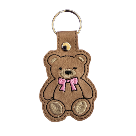 Teddy Bear Keychain, Cute Bear Keychain, Kawaii Keychain, Embroidered Keychain, Cute Gift for Her, Aesthetic Keychain, Backpack Charm, Bag Charm