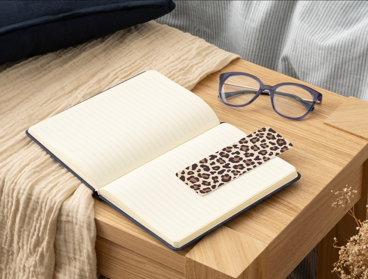 Leopard Print Bookmark, Cheetah Print Bookmark, Neutral Aesthetic Bookmark, Trendy Bookmark, Animal Print Bookmark, Book Lover Gift, Cute Reading Accessory