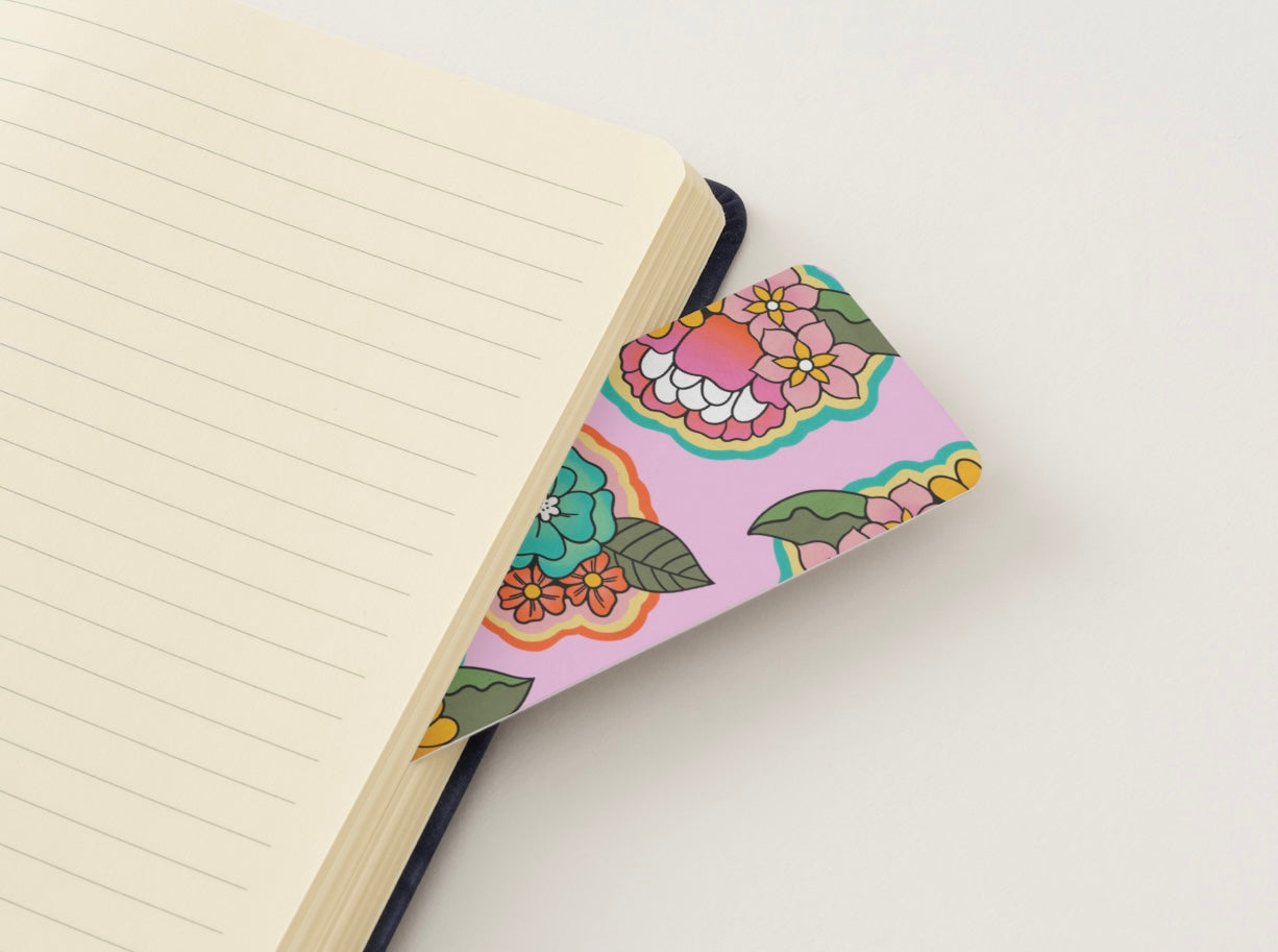 Floral Bookmark, Boho Bookmark, Colorful Floral Bookmark, Aesthetic Bookmark, Book Lover Gift, Cute Reading Accessory