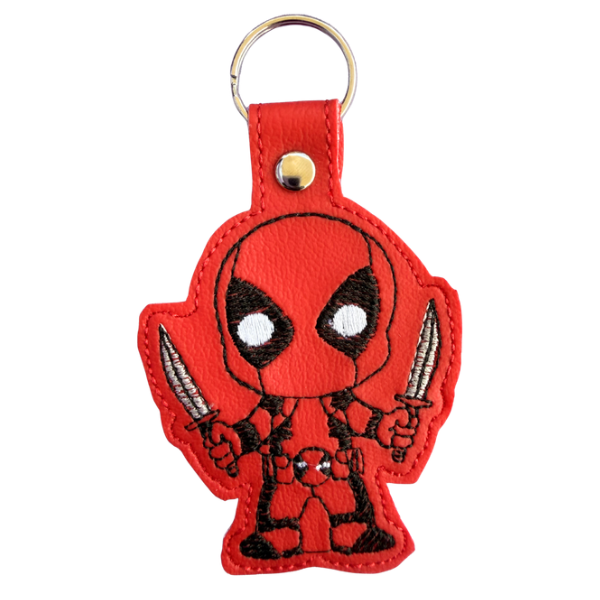 Comic Antihero Keychain, Mercenary Inspired Keychain, Funny Superhero Keychain, Embroidered Keychain, Nerd Gift, Comic Fan Gift, Cute Bag Charm
