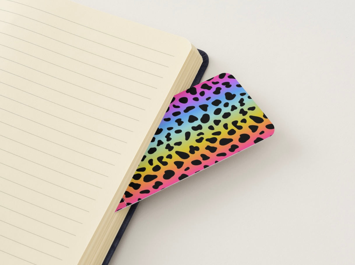 Rainbow Leopard Bookmark, Cheetah Print Bookmark, Colorful Bookmark, Aesthetic Bookmark, Bold Pattern Bookmark, Book Lover Gift, Cute Reading Accessory, Trendy Bookmark