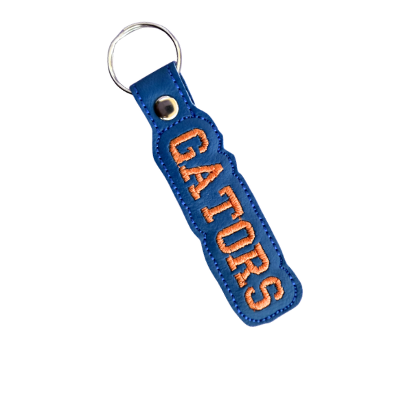 Florida Gators Keychain, Gators Embroidered Keychain, Blue Orange Keychain, College Spirit Keychain, Football Fan Gift, Cute Bag Charm, Game Day Accessory