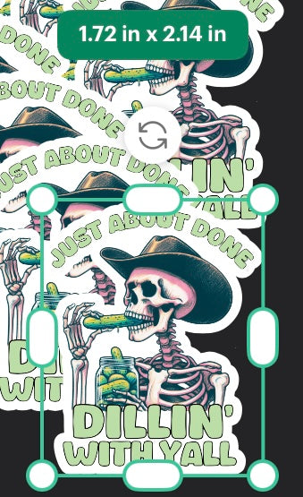 Funny Skeleton Cowboy Sticker, Just About Done Dill Pickle Sticker, Western Humor Vinyl Decal, Waterproof Laptop Sticker, Country Aesthetic Gift