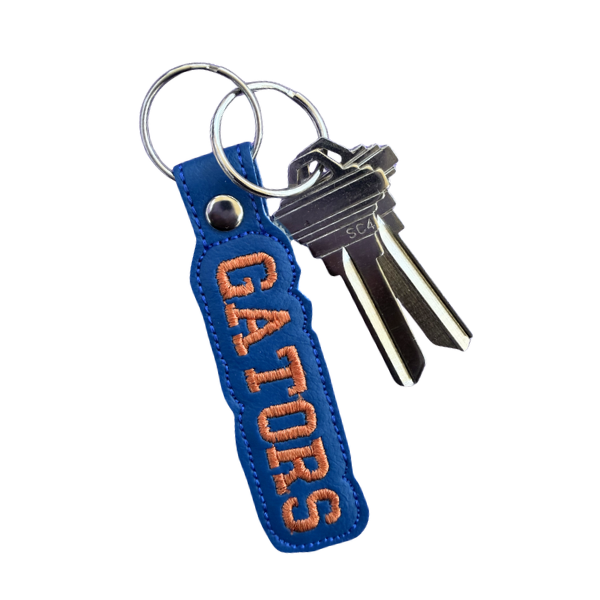 Florida Gators Keychain, Gators Embroidered Keychain, Blue Orange Keychain, College Spirit Keychain, Football Fan Gift, Cute Bag Charm, Game Day Accessory