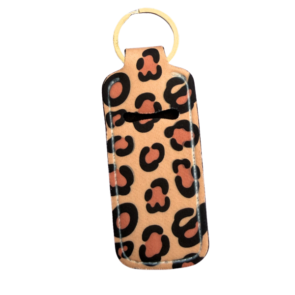 Leopard Print Lip Balm Holder Keychain, Cheetah Chapstick Holder, Trendy Keychain Accessory, Cute Purse Clip, Small Useful Gift
