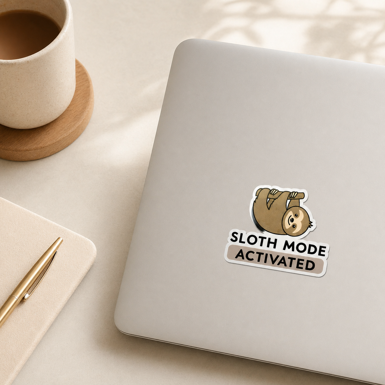 Sloth Mode Activated Sticker | Cute Sloth Laptop Sticker | Funny Lazy Mood Decal | Aesthetic Waterproof Vinyl Sticker | Gift for Coworker Student