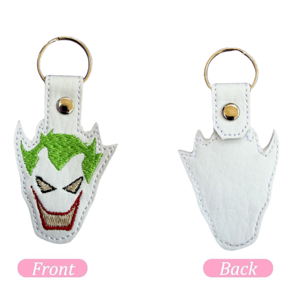 Chaotic Clown Keychain, Villain Inspired Keychain, Spooky Cute Keychain, Embroidered Keychain, Horror Fan Gift, Comic Inspired Gift, Bag Charm