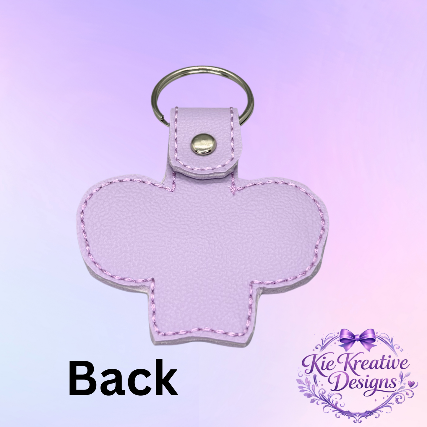 Lavender Bow Embroidered Keychain | Purple Faux Leather Key Fob | Cute Feminine Bag Charm | Small Thoughtful Gift for Her | Spring Accessory
