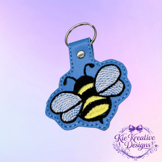 Embroidered Bee Keychain – Cute Bumblebee Key Fob – Spring Gift for Her – Teacher Appreciation Gift – Nature Lover Accessory – Bag Charm