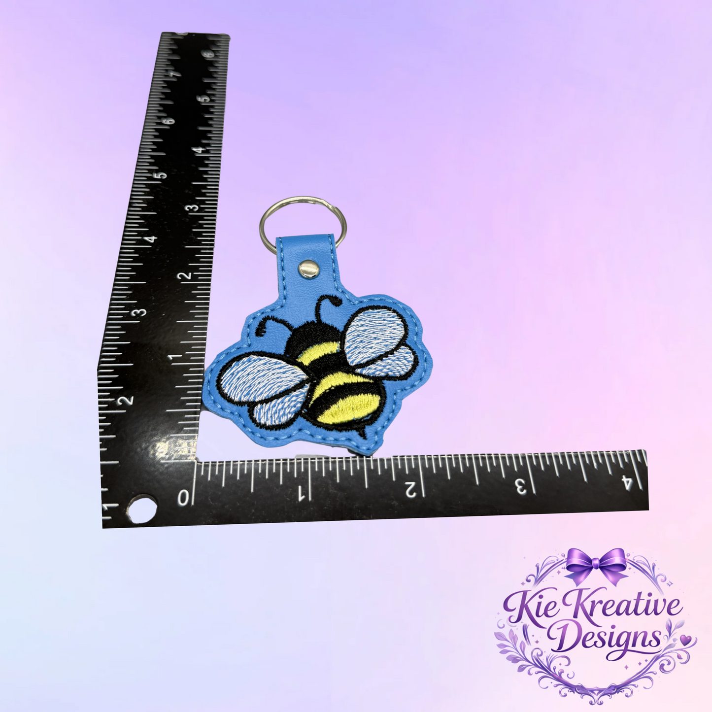 Embroidered Bee Keychain – Cute Bumblebee Key Fob – Spring Gift for Her – Teacher Appreciation Gift – Nature Lover Accessory – Bag Charm