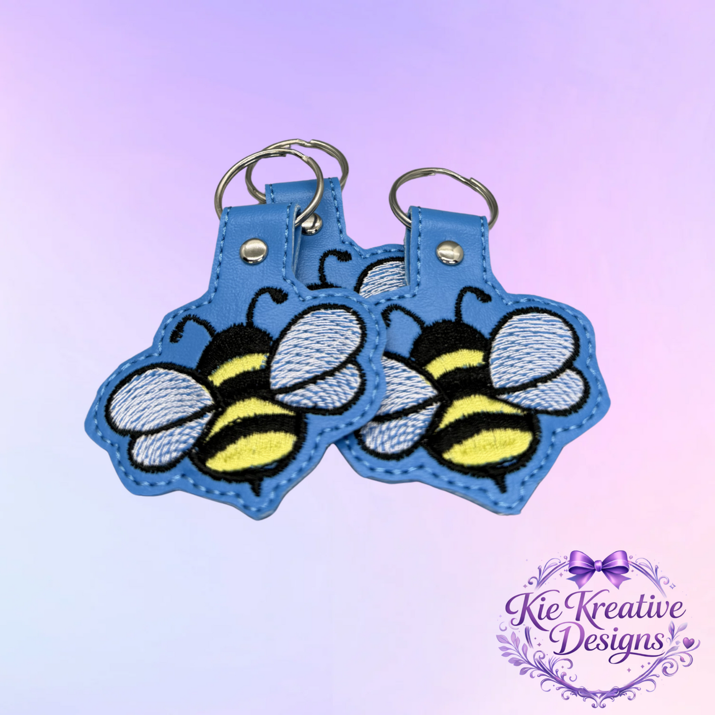 Embroidered Bee Keychain – Cute Bumblebee Key Fob – Spring Gift for Her – Teacher Appreciation Gift – Nature Lover Accessory – Bag Charm
