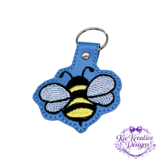 Embroidered Bee Keychain – Cute Bumblebee Key Fob – Spring Gift for Her – Teacher Appreciation Gift – Nature Lover Accessory – Bag Charm