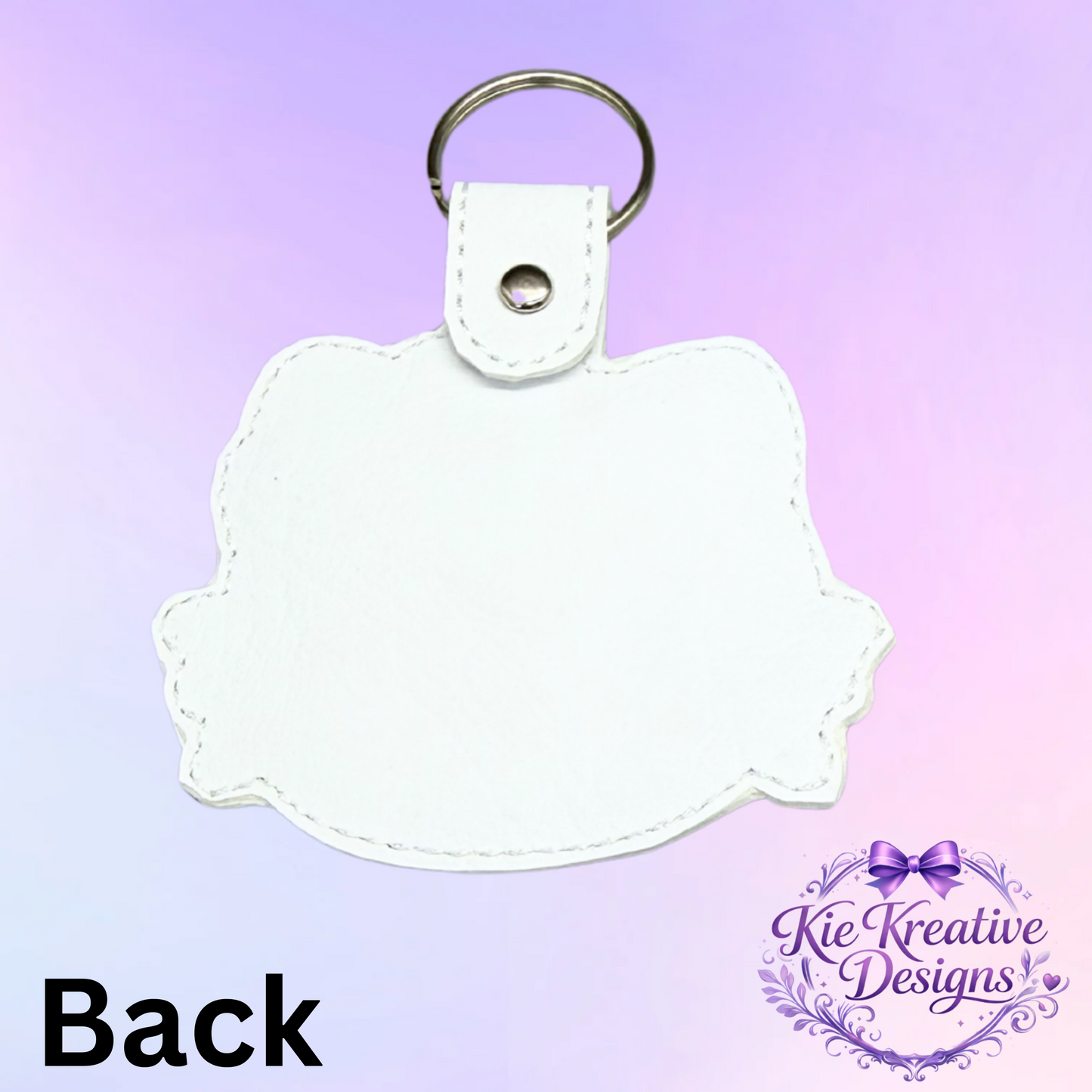 Hello Kitty Glasses Embroidered Keychain – Cute Nerdy Cat Key Fob – Kawaii Bag Charm – Gift for Book Lovers, Teachers, Students